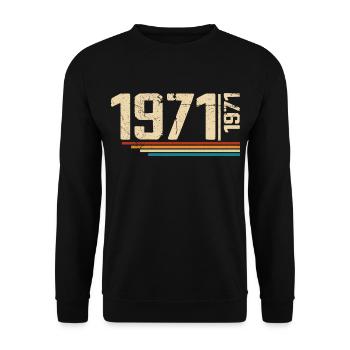 Millésime Anniversaire 1971 Fête Anniversaire 1971 - Sweat-shirt Unisexe - noir - Devant - Alina (178cm) & Michal (187cm)