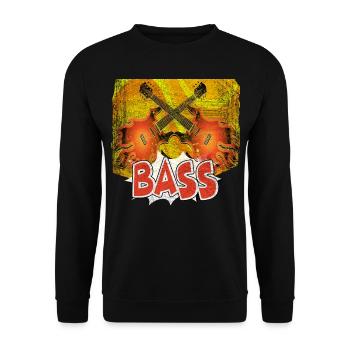 Bass Bassist Basser Bass Player Gitarre Gitarrist - Unisex Pullover - Schwarz - Vorne - Alina (178cm) & Michal (187cm)