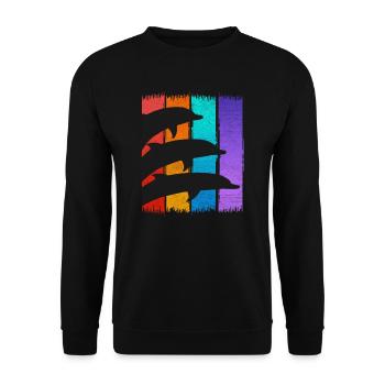 Rettet die Wale Tier Delfin Delfine Meeresbewohner - Unisex Pullover - Schwarz - Vorne - Alina (178cm) & Michal (187cm)
