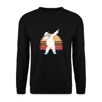 Yeti dabbing - Unisex Pullover - Schwarz - Vorne - Alina (178cm) & Michal (187cm)