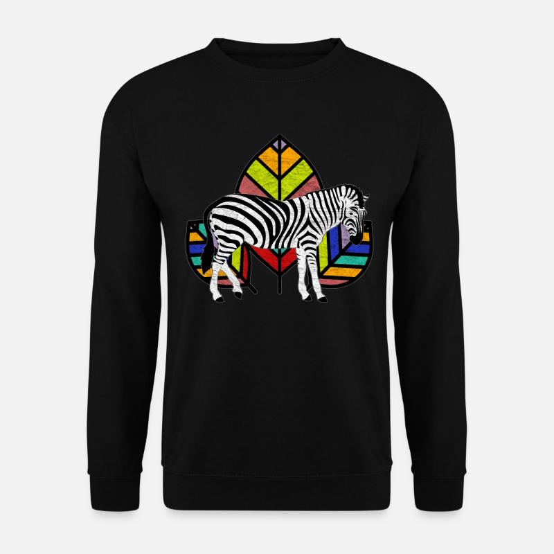 Zebra Tiere - Unisex Pullover - Schwarz