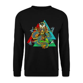 Fairy tale dragon chinese - Unisex Sweatshirt - black - Front - Alina (178cm) & Michal (187cm)