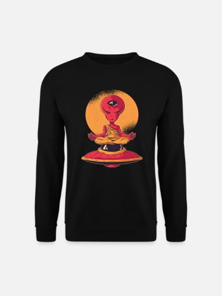 Alien Meditation Yoga - Unisex Pullover - Schwarz