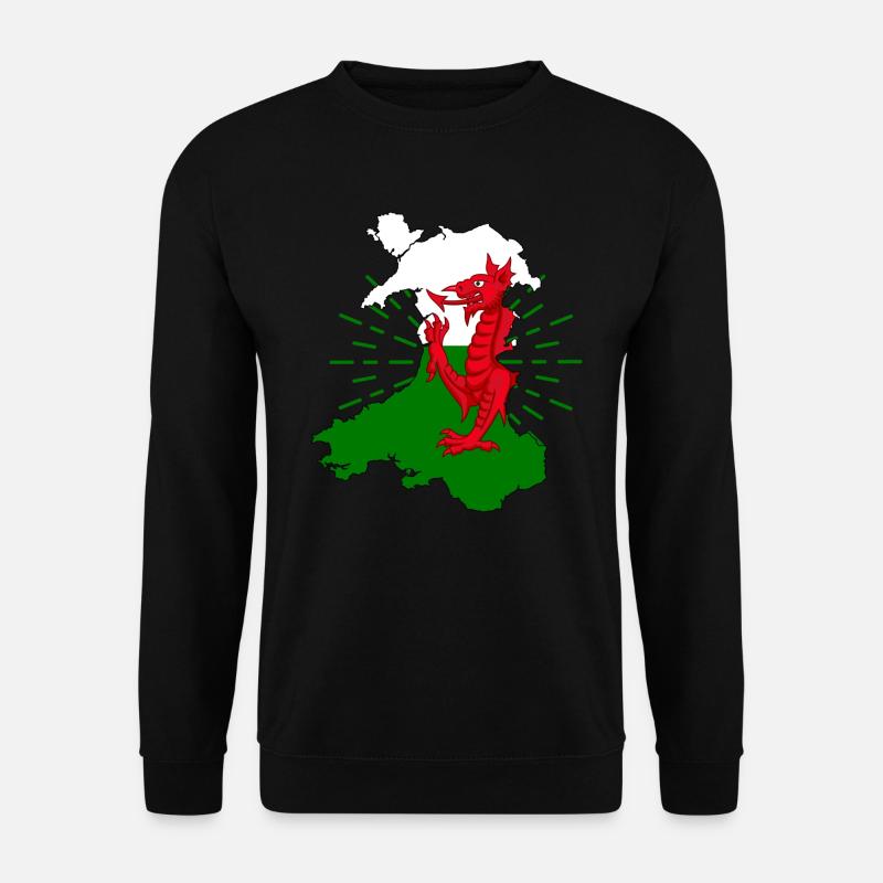 Wales Flagge Kelten Cardiff Nation Drache - Unisex Pullover - Schwarz