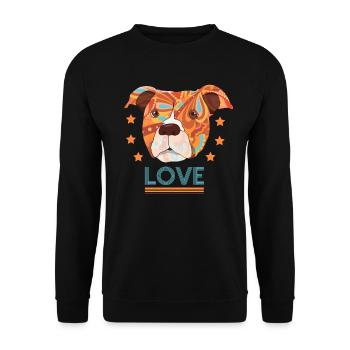 Amoureux des chiens amoureux des chiens - Sweat-shirt Unisexe - noir - Devant - Alina (178cm) & Michal (187cm)