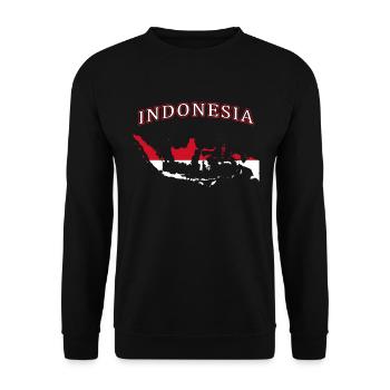 Drapeau de l'Indonésie - Sweat-shirt Unisexe - noir - Devant - Alina (178cm) & Michal (187cm)
