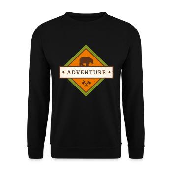 Bear Forest Mountains Randonnée Aventure Wanderlust - Sweat-shirt Unisexe - noir - Devant - Alina (178cm) & Michal (187cm)