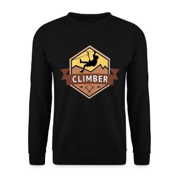 Bergsteiger Kletterer Bergsteigen - Unisex Pullover - Schwarz - Vorne - Alina (178cm) & Michal (187cm)