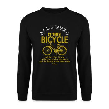 Fahrradfahren - Unisex Pullover - Schwarz - Vorne - Alina (178cm) & Michal (187cm)
