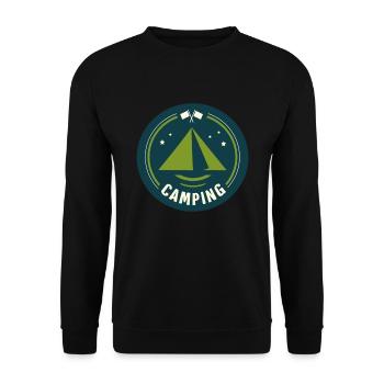 Tent Camping Camper - Unisex Sweatshirt - black - Front - Alina (178cm) & Michal (187cm)