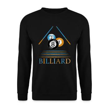 Billiards Billiard Ball Snooker Cue billiard 8-ball - Unisex Sweatshirt - black - Front - Alina (178cm) & Michal (187cm)