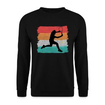 Tennisspieler - Unisex Pullover - Schwarz - Vorne - Alina (178cm) & Michal (187cm)