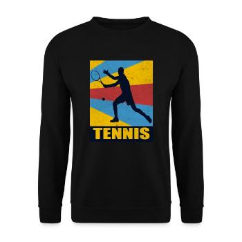 Tennis tennis tennis raquette - Sweat-shirt Unisexe - noir - Devant - Alina (178cm) & Michal (187cm)
