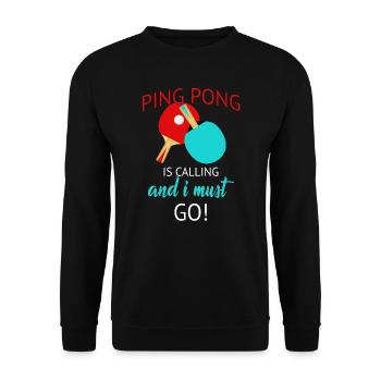 Balle de ping-pong tennis de table balle de ping-pong - Sweat-shirt Unisexe - noir - Devant - Alina (178cm) & Michal (187cm)