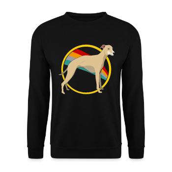 Windhund - Unisex Pullover - Schwarz - Vorne - Alina (178cm) & Michal (187cm)
