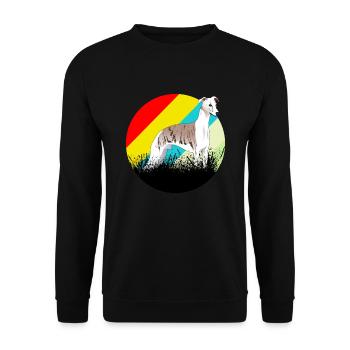 Windhund Jagdhund - Unisex Pullover - Schwarz - Vorne - Alina (178cm) & Michal (187cm)