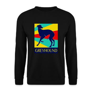 Windhund - Unisex Pullover - Schwarz - Vorne - Alina (178cm) & Michal (187cm)