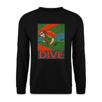 Diver - Unisex Sweatshirt - black - Front - Alina (178cm) & Michal (187cm)
