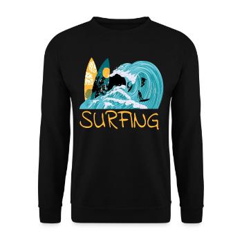 Surfer, surf, surf, surf, surfergirl, sports nautiques - Sweat-shirt Unisexe - noir - Devant - Alina (178cm) & Michal (187cm)