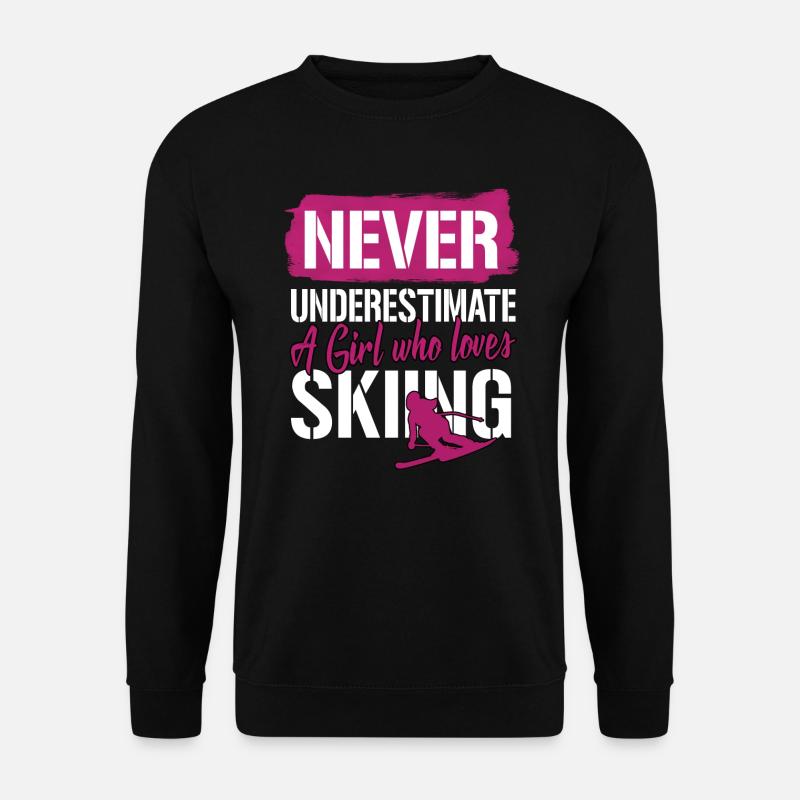 Skifahrer Skiurlaub Ski Winterurlaub Winterferien - Unisex Pullover - Schwarz