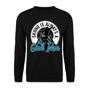 Ski Ski Ski Sports d'hiver Vacances d'hiver - Sweat-shirt Unisexe - noir - Devant - Alina (178cm) & Michal (187cm)