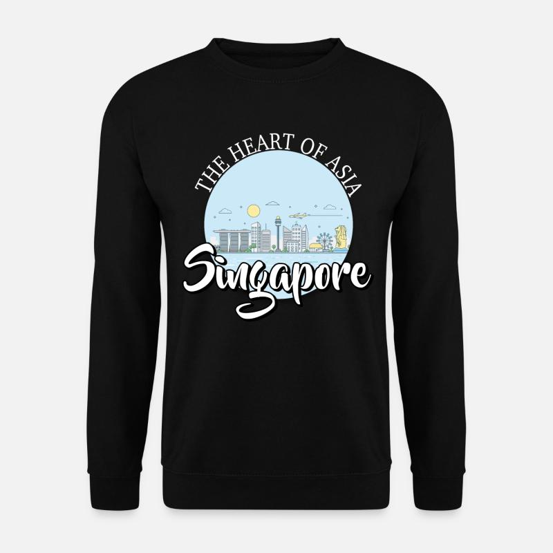 Singapur Nationalitaet Singapore Nation Skyline - Unisex Pullover - Schwarz