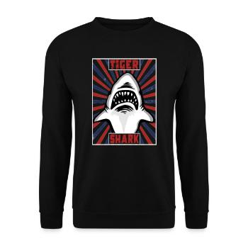 Tigerhai Meeressaeuger Meerestier Haie Hai - Unisex Pullover - Schwarz - Vorne - Alina (178cm) & Michal (187cm)