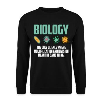Wissenschaft Biologie Biologe biologisch Lehrer - Unisex Pullover - Schwarz - Vorne - Alina (178cm) & Michal (187cm)