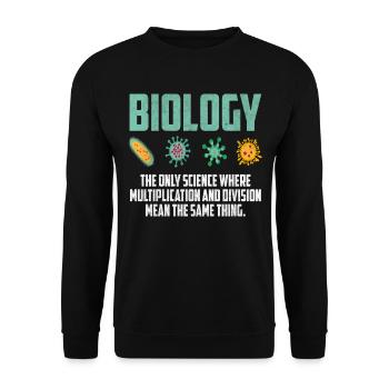 Biologie Zellen Biologe biologisch Wissenschaft - Unisex Pullover - Schwarz - Vorne - Alina (178cm) & Michal (187cm)