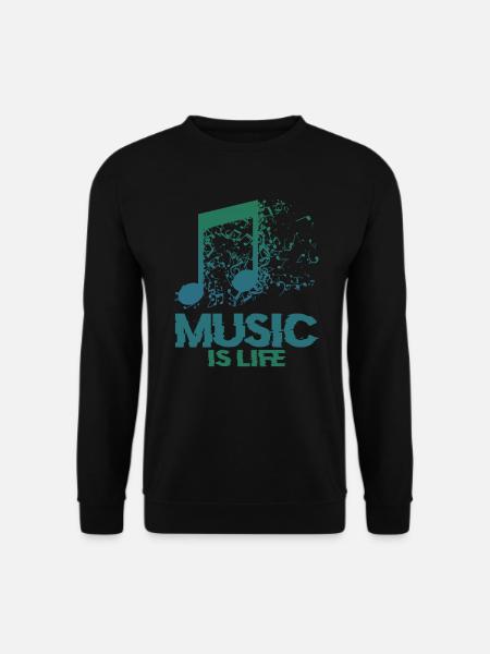 Musiker Musik Musik ist Leben Musikalische Symbole - Unisex Pullover - Schwarz