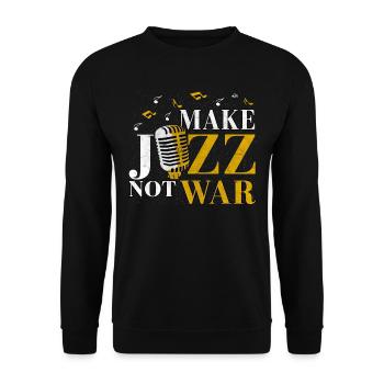 Musik Liebe Jazz Musiker Musiknoten Retro Vintage - Unisex Pullover - Schwarz - Vorne - Alina (178cm) & Michal (187cm)