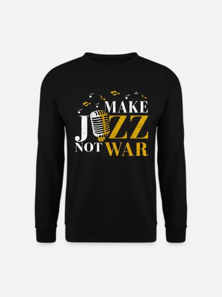 Music Love Jazz Musiciens Notes de musique Rétro Vintage - Sweat-shirt Unisexe - noir