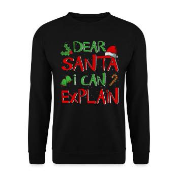Christmas gift Christmas present Santa - Unisex Sweatshirt - black - Front - Alina (178cm) & Michal (187cm)