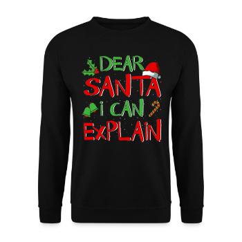 Christmas Santa Claus Christmas Present Xmas - Unisex Sweatshirt - black - Front - Alina (178cm) & Michal (187cm)