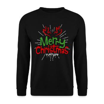 Merry Christmas Christmas Present Reindeer Moose - Unisex Sweatshirt - black - Front - Alina (178cm) & Michal (187cm)