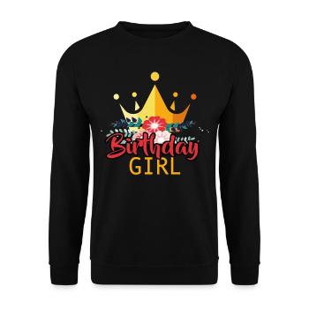 Birthday girl - Unisex Sweatshirt - black - Front - Alina (178cm) & Michal (187cm)
