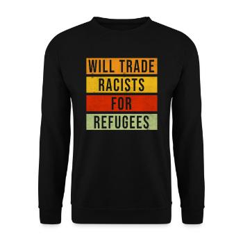 Antifa Antifaschist Antirassismus Sozialismus - Unisex Pullover - Schwarz - Vorne - Alina (178cm) & Michal (187cm)