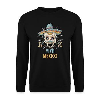 Mexico Mexican skull Mexican country Mexico - Unisex Sweatshirt - black - Front - Alina (178cm) & Michal (187cm)