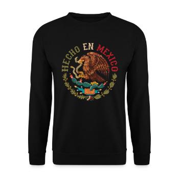 Mexique Armoiries Drapeau Mexican Eagle Nation Country - Sweat-shirt Unisexe - noir - Devant - Alina (178cm) & Michal (187cm)