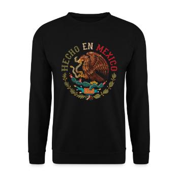 Mexico Mexican Flag Mexican Eagle Origin - Unisex Sweatshirt - black - Front - Alina (178cm) & Michal (187cm)