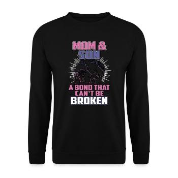 Mutter und Sohn - Unisex Pullover - Schwarz - Vorne - Alina (178cm) & Michal (187cm)