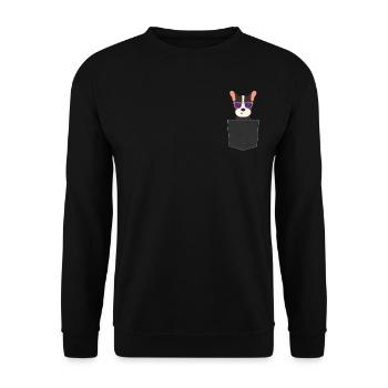 Dog funny animals - Unisex Sweatshirt - black - Front - Alina (178cm) & Michal (187cm)