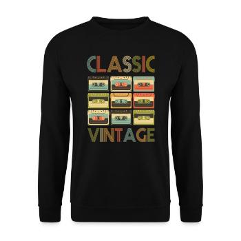 Cassette Retro - Sweat-shirt Unisexe - noir - Devant - Alina (178cm) & Michal (187cm)
