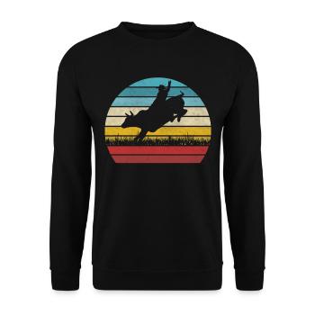 Rodeo Wild West Vache Cowboy Rétro Ouest - Sweat-shirt Unisexe - noir - Devant - Alina (178cm) & Michal (187cm)