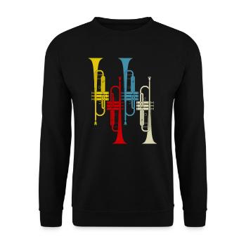 Trompette Trompette Rétro - Sweat-shirt Unisexe - noir - Devant - Alina (178cm) & Michal (187cm)