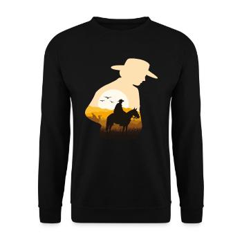 cow-boy - Sweat-shirt Unisexe - noir - Devant - Alina (178cm) & Michal (187cm)