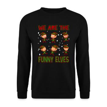 Elf cute elves Christmas elf - Unisex Sweatshirt - black - Front - Alina (178cm) & Michal (187cm)