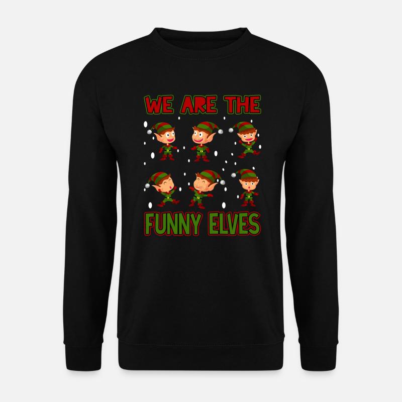 Elf niedliche Elfen Weihnachten Elfe - Unisex Pullover - Schwarz