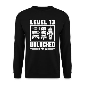 13th birthday gamer - Unisex Sweatshirt - black - Front - Alina (178cm) & Michal (187cm)