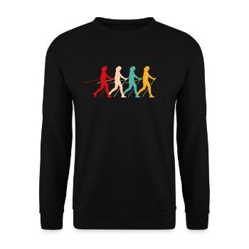 Hiking Hiker Mountaineering Nordic Walking - Unisex Sweatshirt - black - Front - Alina (178cm) & Michal (187cm)